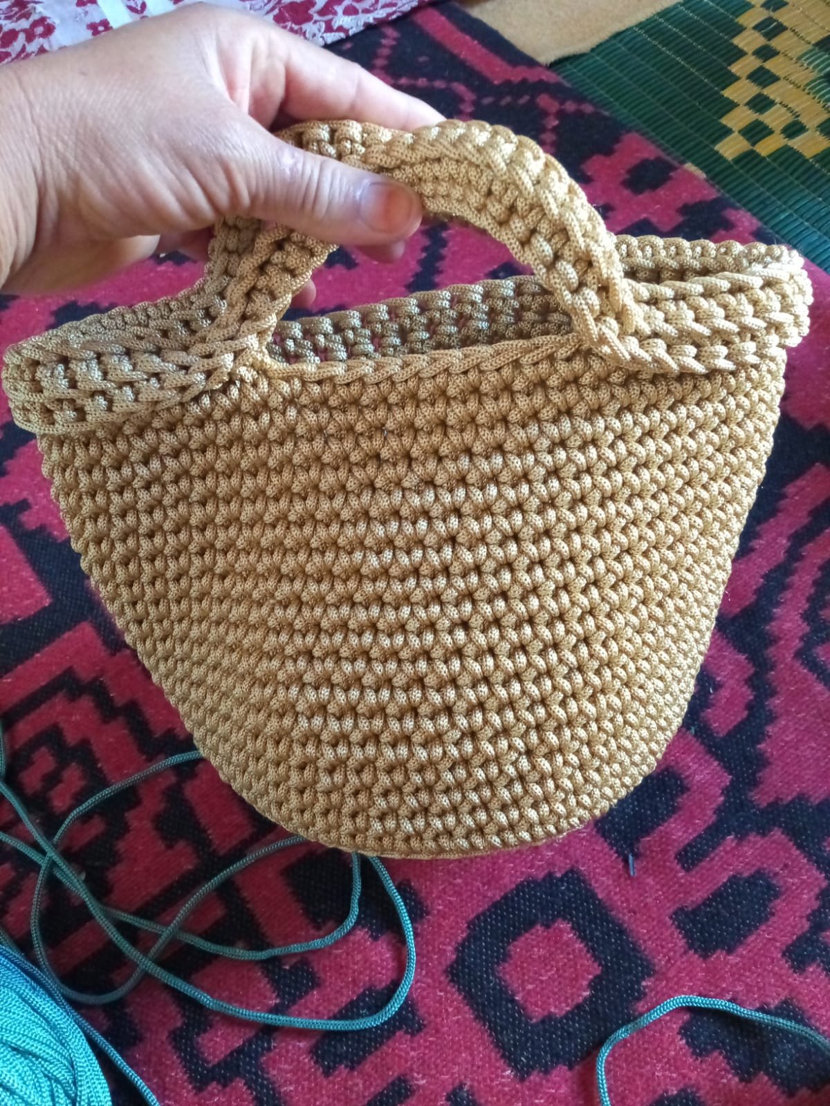 handmade crocheted or knitted handbag - Image 2