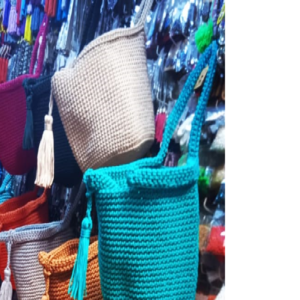 Handcrafted crochet bucket bags in a rich spectrum