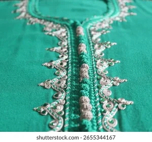 Linen Fati Jellaba with Jewels 1