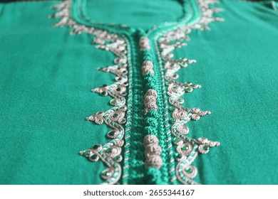 Linen Fati Jellaba with Jewels 1