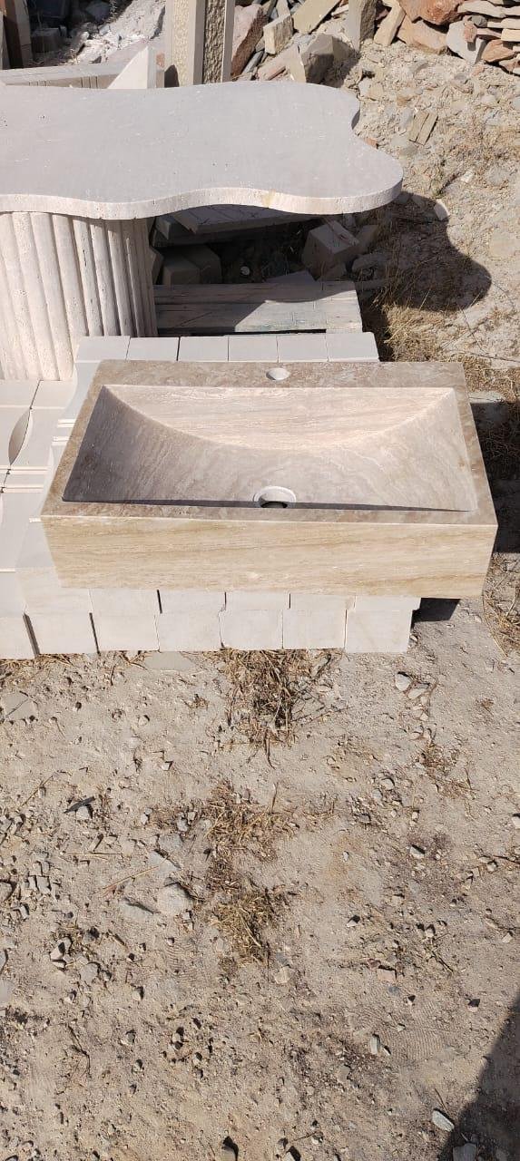 Hand-Carved Rectangular Stone Vessel Sink