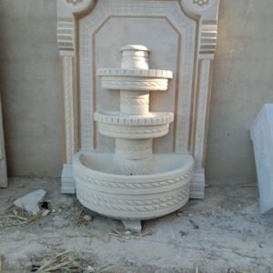 Hand-Carved Moroccan Stone Wall Fountain