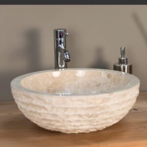 Hand-Carved Natural Stone Vessel Sink – Wanda Collection