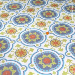 Moroccan Ornamental Medallion Cement Tile – Citrus, Slate & Terracotta