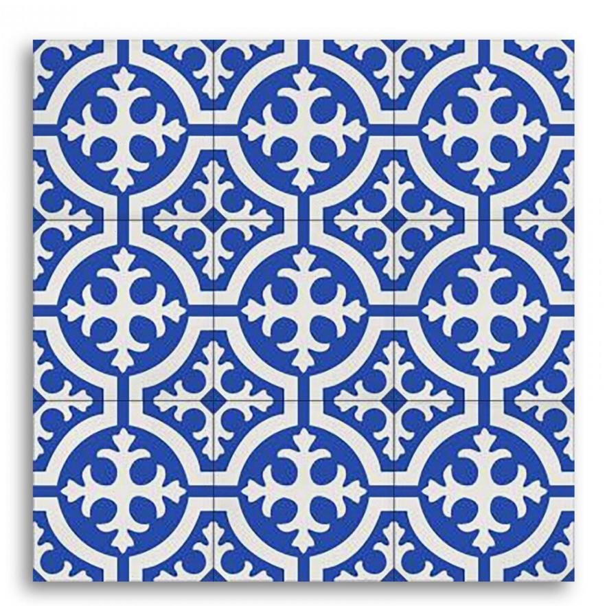 Classic Moroccan Zellige Tile – Blue & White Geometric Pattern
